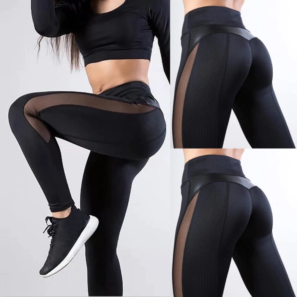 NWOT Sexy Fitness Leggings. Blue - Picture 5 of 8